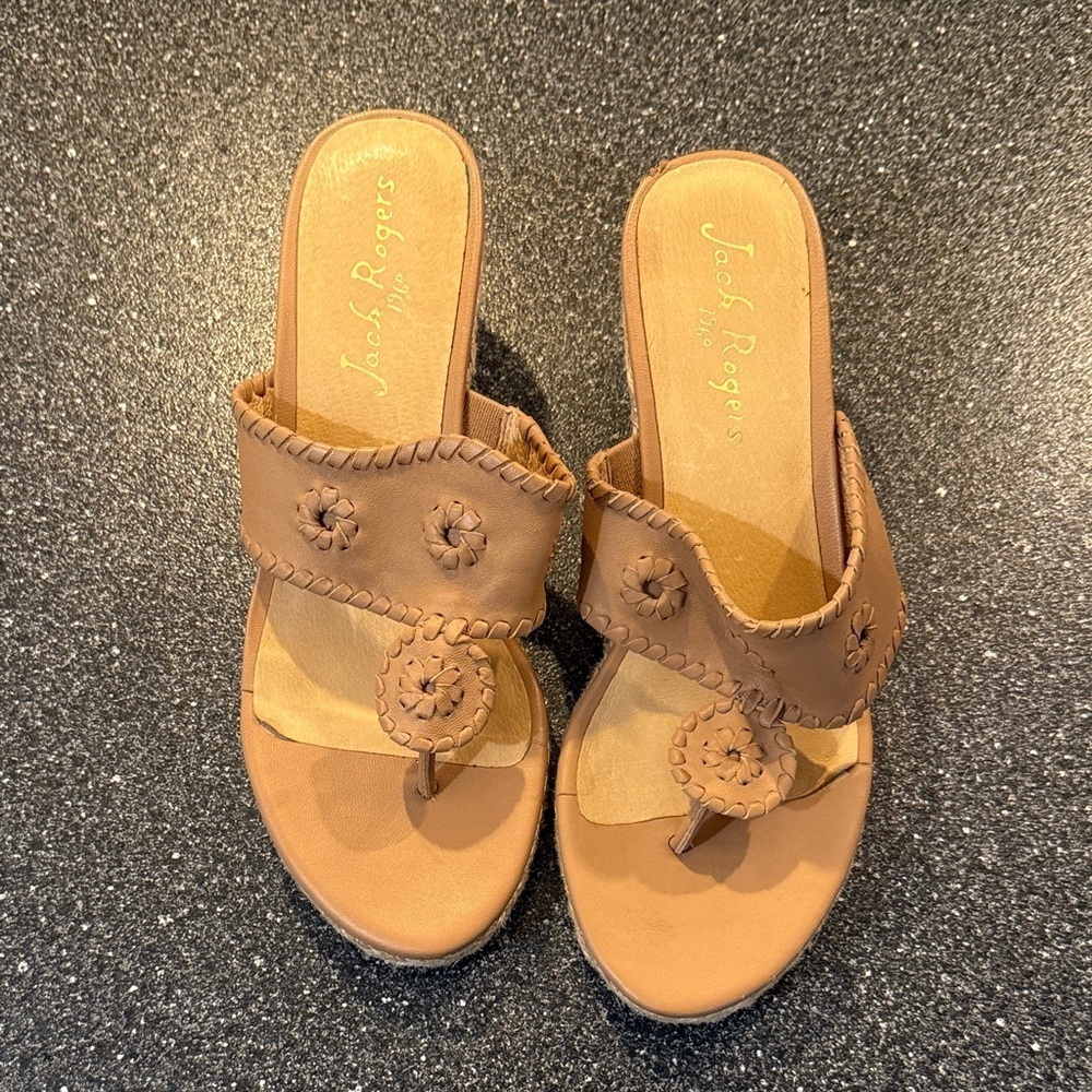 Jack Rogers Tan Leather Sandals size 9.5